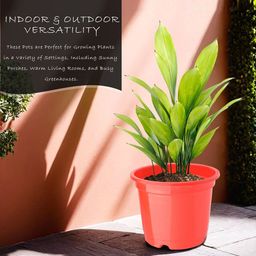 Kuber Industries Set Of 6 Red & Green Planter With Pot image 3