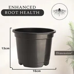 Kuber Industries Set Of 10 Black & Orange-Coloured Planter With Pot image 3
