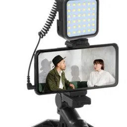 Alchiko Mini Live Streaming Tripod & LED Kit Flexible 360 Rotation with Shotgun Mic 250 lx Camera LED Light-27