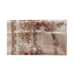 Kuber Industries Brown & Golden Floral Pattern 2-Seater Rectangular Table Cover image 3