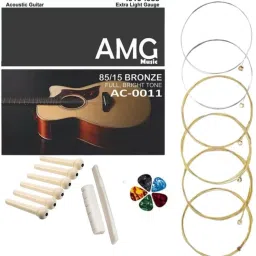 Acoustic Replacement Guitar String Set with Saddle Set & Picks for Acoustic Guitar Guitar String-100