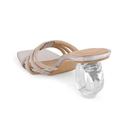 MODA-X Embellished Open Toe Block Heels image 4