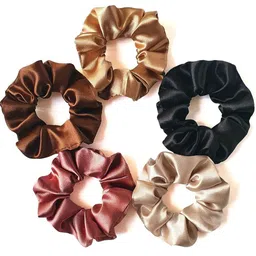 DN Creation Set Of 5 Assorted Satin Ponytail Holders image 3