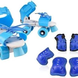 NEW-Blue skate with Knee Elbow In-line Skates - Size 18 CM -23 CM UK-image-87