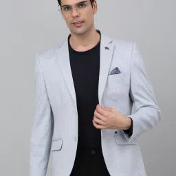Men Self Design Single Breasted Casual Blazer-image-78