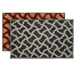 Kuber Industries Set Of 2 Textured Velvet Anti-Skid Doormats-7