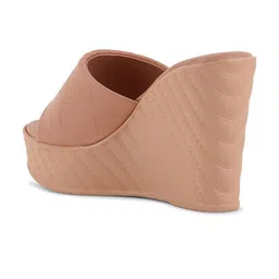 Get Glamr Textured Open Toe Wedges image 2