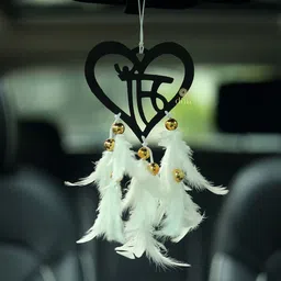 DULI Black & White Maa Dreamcatcher With Feathers Car Hanging image 3