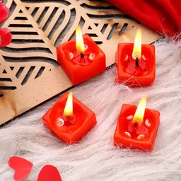 Akaar 4 Pcs Red Rectangle Secret Message Candles image 5