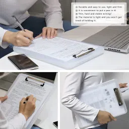 vyatirang A4 Clip Pad/Clipboard with Storage Case for Paper and Document (Transparent) image 3