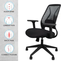 newturn Ultra Ergonomic Mesh with Spine & Handle adjustment & 2 yrs parts Repl.wrty Nylon Office Executive Chair image 5