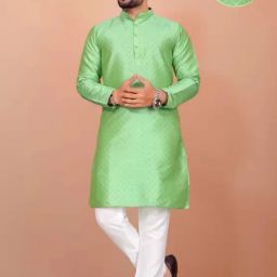Men Jacquard Kurta Pyjama Set-image-76