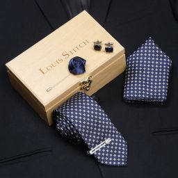 LOUIS STITCH Silk Tie & Cufflink-image-100