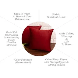 RoyalDeco Red & Pink Set of 4 Square Cushion Covers image 4