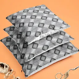 ArtzFolio Grey & Black 5Pcs Geometric Square Cushion Covers image 4