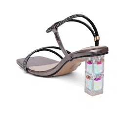 Sherrif Shoes Embellished Open Toe Block Heels image 5