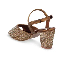 Metro Embellished Open Toe Block Heels image 3