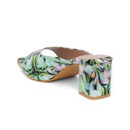 FABBHUE Peep Toes Slip On Printed Block Heels image 3