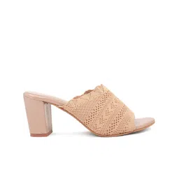 Action Woven Design Block Heels Mules image 4