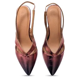 Devano Pointed Toe Colourblocked Kitten Mules With Backstrap image 2