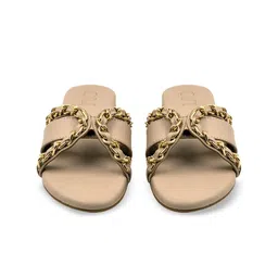 CAI Chained Embellished Open Toe Flats image 2