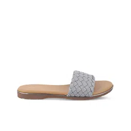 Tresmode Textured Open Toe Flats image 2