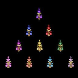 Comet Busters 10-Pcs Handmade Traditional Designer Bindi - Multicolored image 3