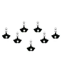 Comet Busters Traditional Designer Studded Reusable Bindis 7Pcs - Black image 3