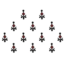 Comet Busters 12-Pcs Handmade Traditional Designer Bindi - Black & Maroon image 4