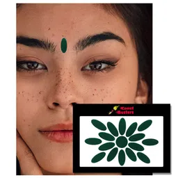 Comet Busters 17 Pcs Reusable Traditional Bindis - Green image 3