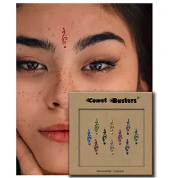 Comet Busters 10 Pcs Designer Reusable Bindis - Multicolored image 2