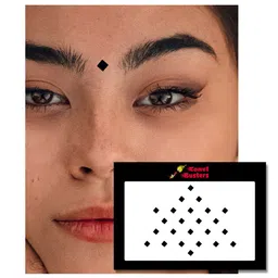 Comet Busters 24 Pcs Reusable Diamond-Shaped Designer Bindis - Black image 2