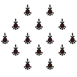 Comet Busters 14-Pcs Handmade Traditional Designer Bindi - Black & Maroon image 5