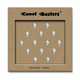 Comet Busters 14-Pcs Handmade Traditional Designer Reusable Bindi - White 2111 image 4