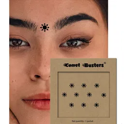 Comet Busters 10 Pcs Reusable Designer Bindis - Black image 3
