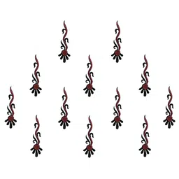 Comet Busters 12-Pcs Handmade Traditional Designer Bindi - Black & Maroon image 4
