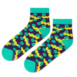 Dynamocks Unisex Blue & Yellow Patterned Ankle-Length Socks image 3
