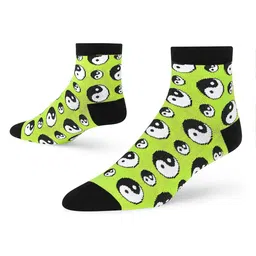 Dynamocks Unisex Green & Black Patterned Ankle-Length Socks image 5