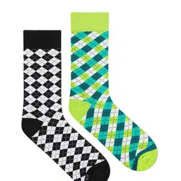 Dynamocks Unisex Pack Of 2 Patterned Dandy Calf Length Socks image 1