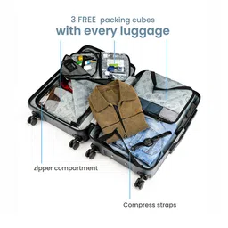 Assembly Set Of 2 Textured Hard Medium-Sized Large-Sized Trolley Bags 40L 85L image 2