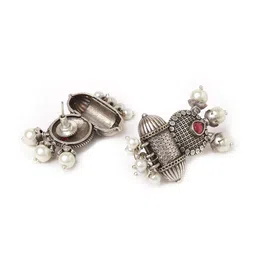 VENI Silver-Plated Classic Oxidised Drop Earrings image 3