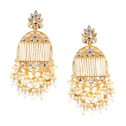 Anouk White Classic Gold-Plated Drop Earrings image 3