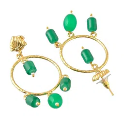 Silvermerc Designs Gold-Plated Artificial Beads Circular Drop Earrings image 2