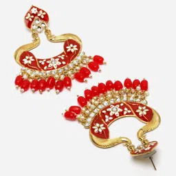 Kennice Gold-Plated Peacock Shaped Drop Earrings image 3