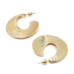 Bohey by KARATCART Gold-Plated Contemporary Half Hoop Earrings image 3