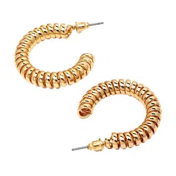 Bohey by KARATCART Gold-Plated Contemporary Drop Earrings image 3