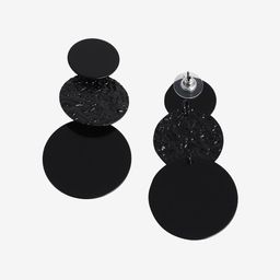 SOHI Black & Gold-Plated Circular Drop Earrings image 3