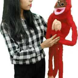 a sarkar magic world VENTRILOQUISM MONKEY PUPPET (RED) / VENTRILOQUIST TALKING MONKEY PUPPET Hand Puppets image 4