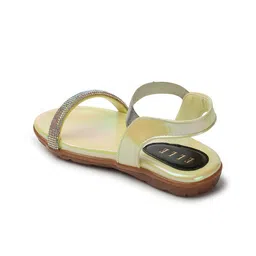 ELLE Embellished Open Toe Flats With Backstrap image 4