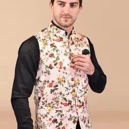 PRINTCULTR Printed Nehru Jacket image 4